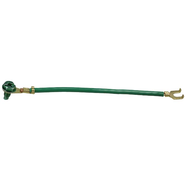 L.H. Dottie 8'' Stranded 12AWG Ground Pigtail w/ Flange and Hex Head Combo Ground Screw, 250PK